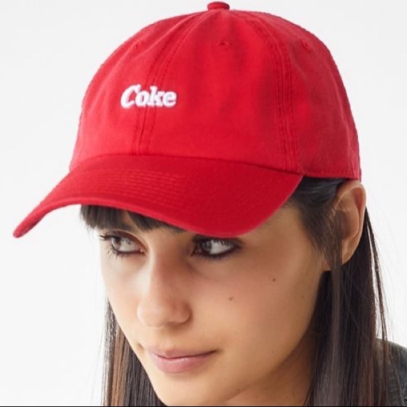 Red vintage Coke baseball cap with embroider logo - Picture 1 of 1